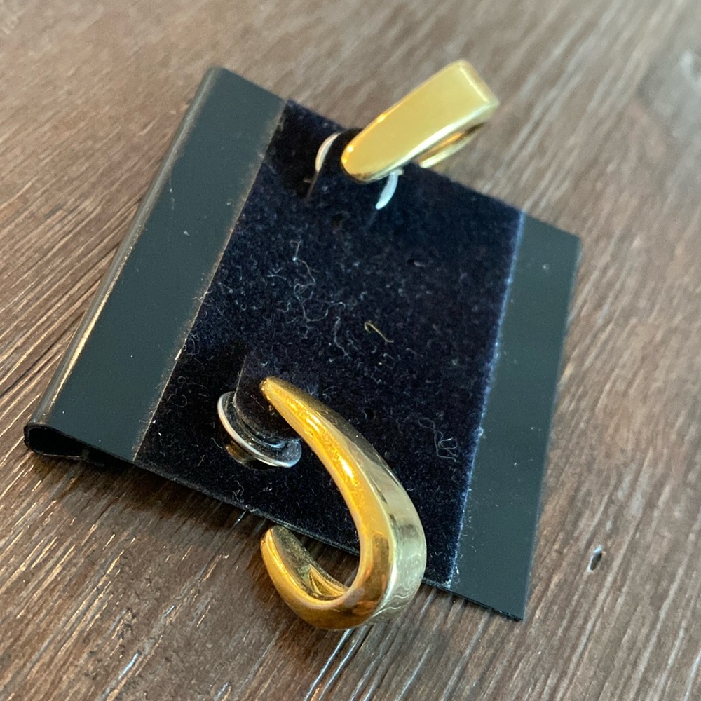 VINTAGE gold Earrings, Oblong Hoops